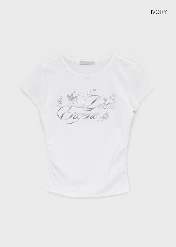 Jabes Printed Shirred Short Sleeve Tee