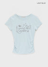 Jabes Printed Shirred Short Sleeve Tee