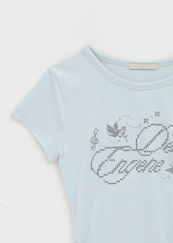 Jabes Printed Shirred Short Sleeve Tee