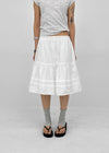 Paoki Flare Banding Midi Skirt