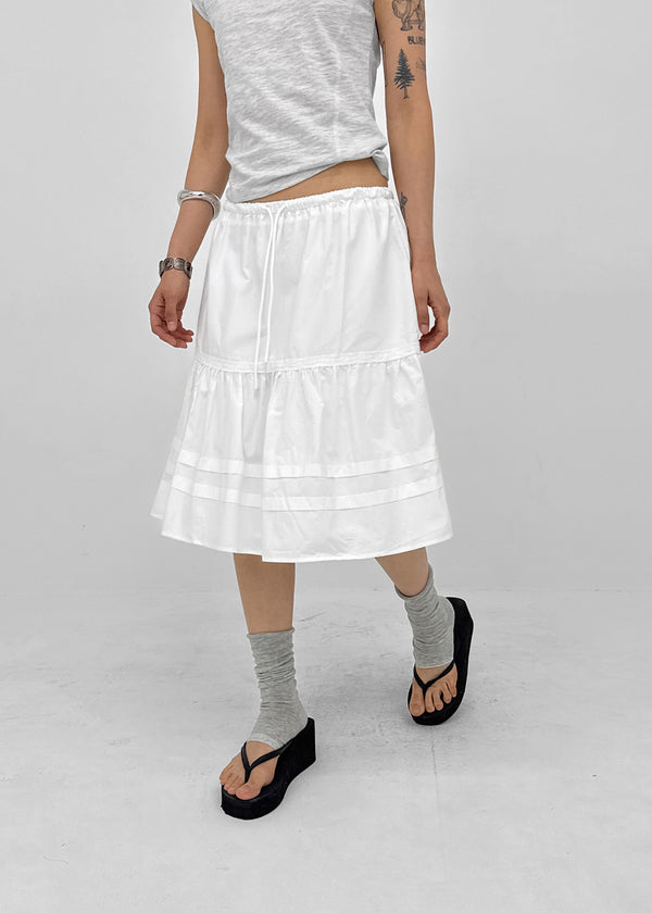 Paoki Flare Banding Midi Skirt