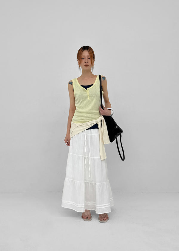 Roheven Banded Tiered Long Skirt