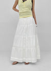 Roheven Banded Tiered Long Skirt