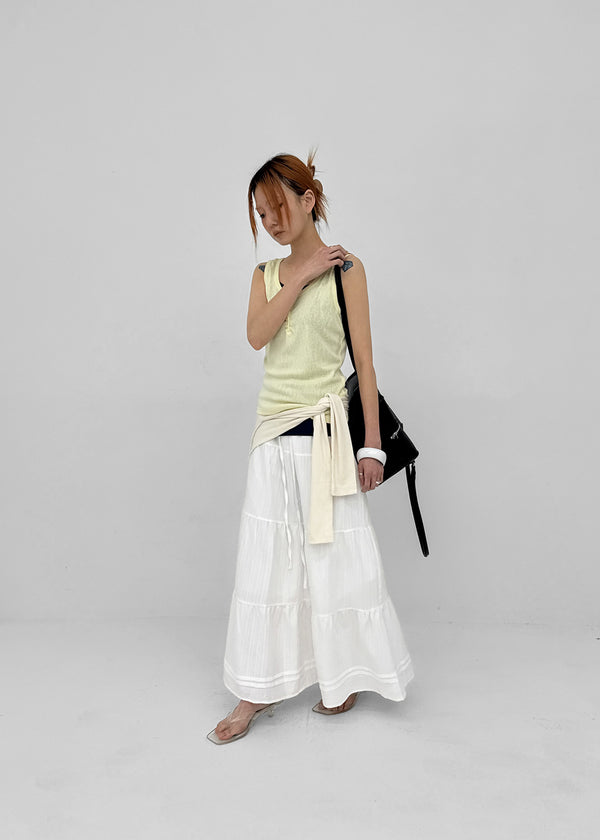 Roheven Banded Tiered Long Skirt