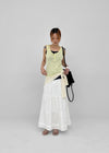 Roheven Banded Tiered Long Skirt