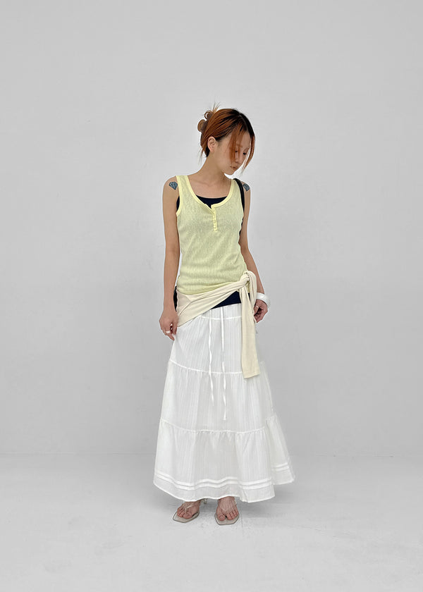 Roheven Banded Tiered Long Skirt