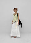 Roheven Banded Tiered Long Skirt