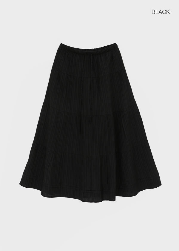 Roheven Banded Tiered Long Skirt
