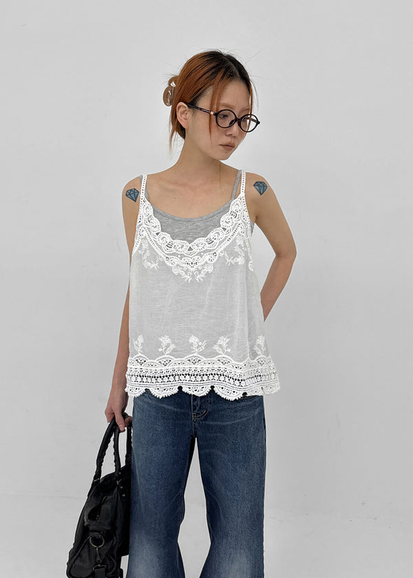 Janr Lace Sleeveless Blouse