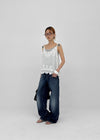Kapton Washed Wide Bootcut Denim Pants