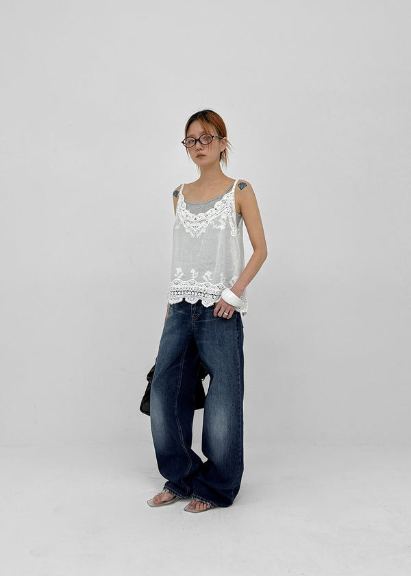 Kapton Washed Wide Bootcut Denim Pants