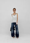Kapton Washed Wide Bootcut Denim Pants