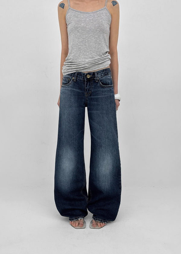 Kapton Washed Wide Bootcut Denim Pants