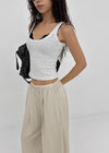 Ribedel Semi-cropped U-neck Sleeveless Top