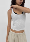 Ribedel Semi-cropped U-neck Sleeveless Top
