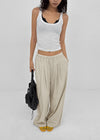 Ribedel Semi-cropped U-neck Sleeveless Top