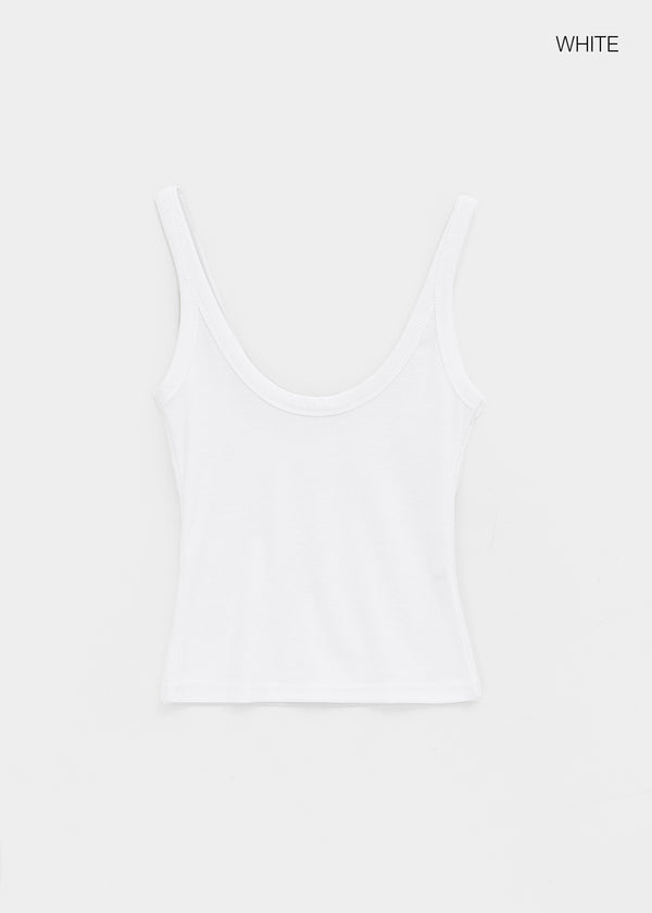 Ribedel Semi-cropped U-neck Sleeveless Top