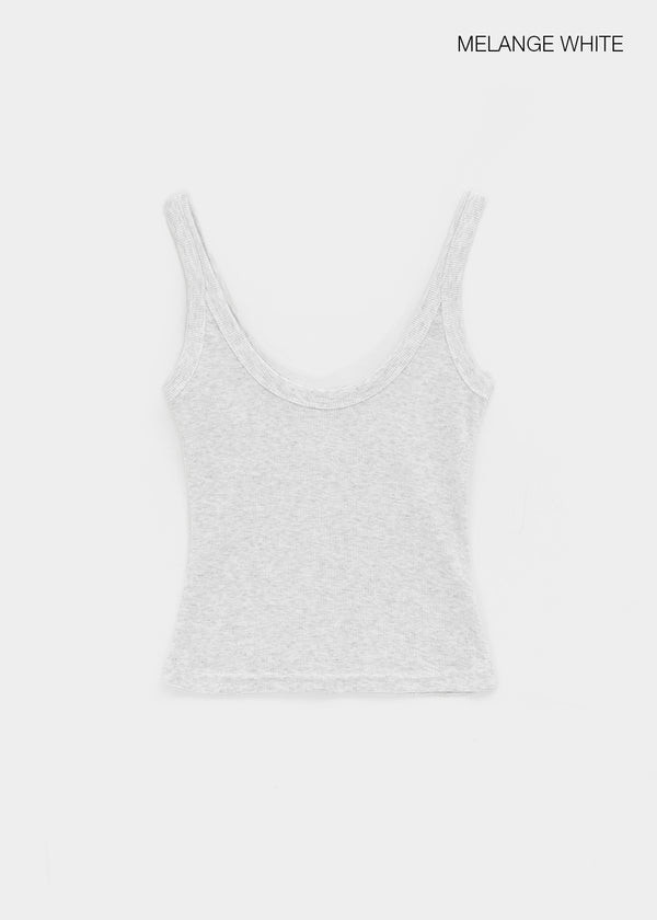 Ribedel Semi-cropped U-neck Sleeveless Top