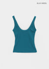 Ribedel Semi-cropped U-neck Sleeveless Top