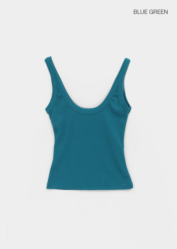 Ribedel Semi-cropped U-neck Sleeveless Top