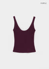 Ribedel Semi-cropped U-neck Sleeveless Top
