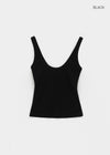 Ribedel Semi-cropped U-neck Sleeveless Top