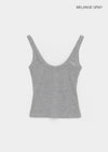Ribedel Semi-cropped U-neck Sleeveless Top