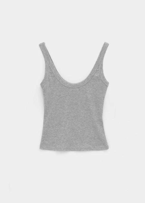 Ribedel Semi-cropped U-neck Sleeveless Top