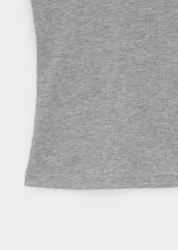 Ribedel Semi-cropped U-neck Sleeveless Top