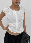 Camino Short-sleeve Puff Blouse