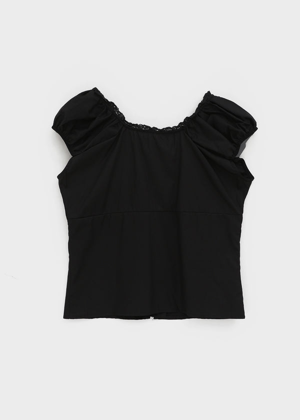 Camino Short-sleeve Puff Blouse