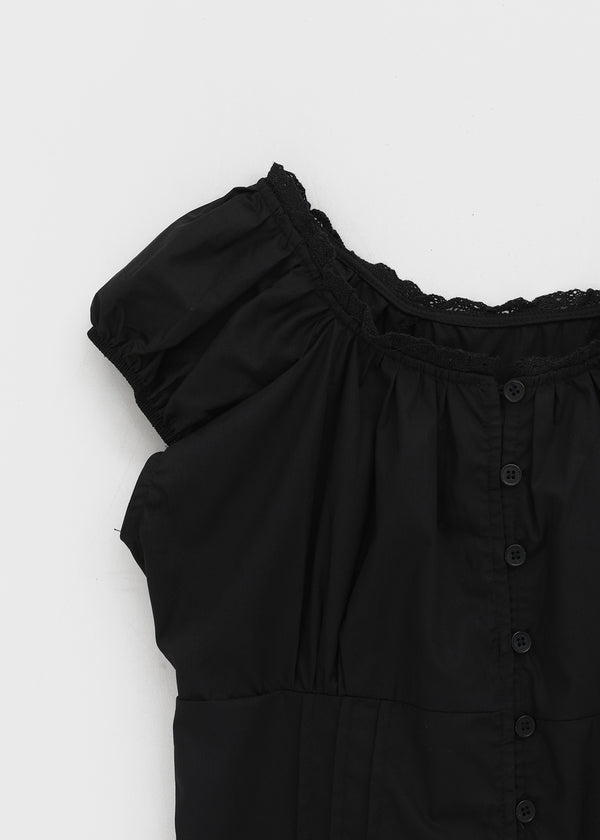 Camino Short-sleeve Puff Blouse