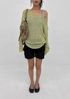 Seifi Punching Deep V-neck Summer Knit