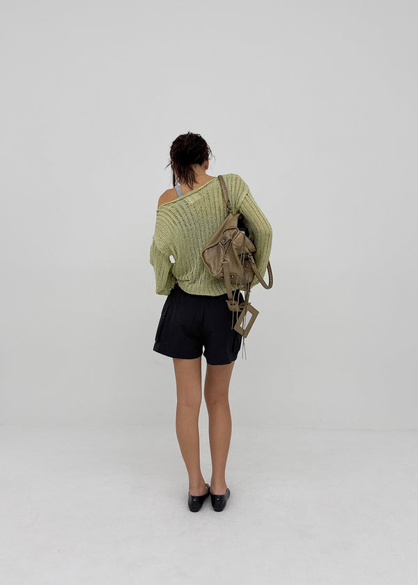 Seifi Punching Deep V-neck Summer Knit