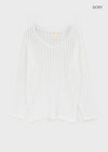 Seifi Punching Deep V-neck Summer Knit
