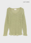Seifi Punching Deep V-neck Summer Knit