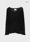 Seifi Punching Deep V-neck Summer Knit