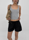 Ribedel Semi-cropped U-neck Sleeveless Top