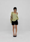 Ribedel Semi-cropped U-neck Sleeveless Top