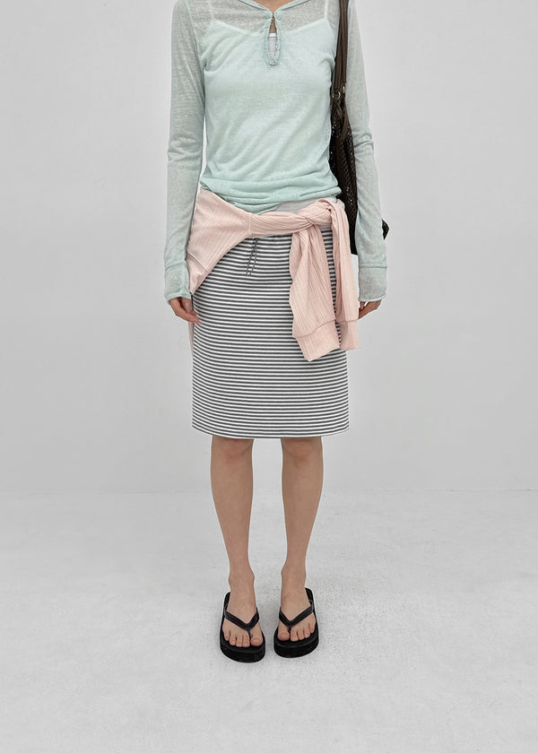 Kozan String Stripe Summer Midi Skirt