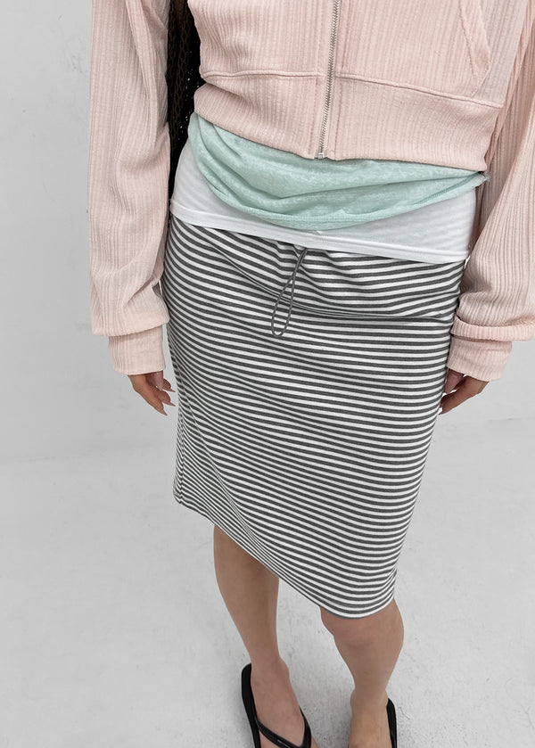 Kozan String Stripe Summer Midi Skirt