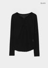 Pook Hook Henley Neck Vintage Summer Tencel Long Sleeve Tee