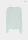 Pook Hook Henley Neck Vintage Summer Tencel Long Sleeve Tee