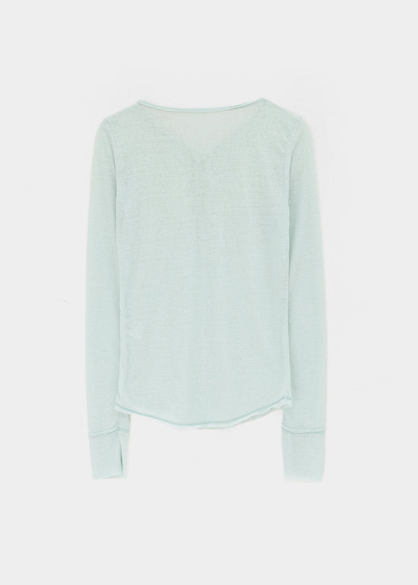 Pook Hook Henley Neck Vintage Summer Tencel Long Sleeve Tee