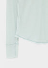 Pook Hook Henley Neck Vintage Summer Tencel Long Sleeve Tee