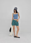Ferriot Henley Neck Crop Sleeveless (Built-in Cap)