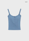 Ferriot Henley Neck Crop Sleeveless (Built-in Cap)