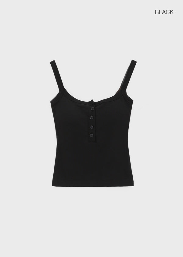 Ferriot Henley Neck Crop Sleeveless (Built-in Cap)