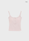 Ferriot Henley Neck Crop Sleeveless (Built-in Cap)