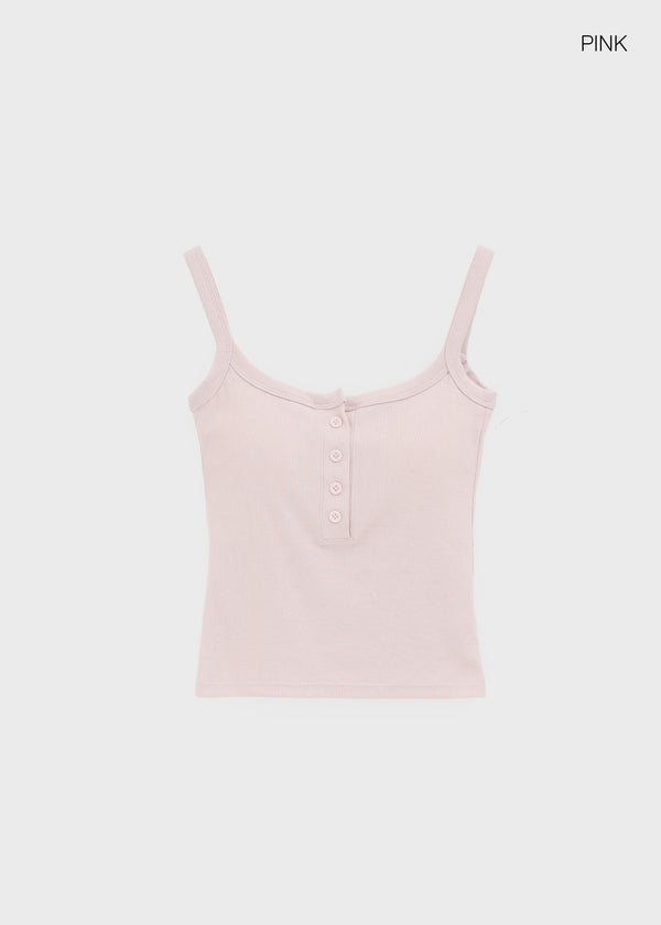 Ferriot Henley Neck Crop Sleeveless (Built-in Cap)